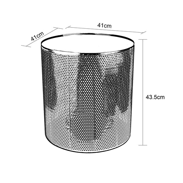 Baracks 41cm Round Metal Glass Top Table