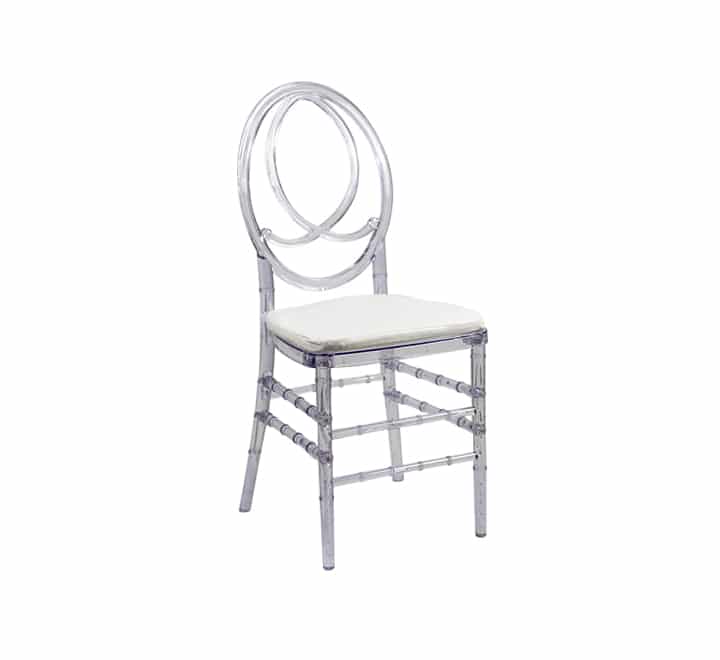 Clear Phoenix Chair with Leather Cushion