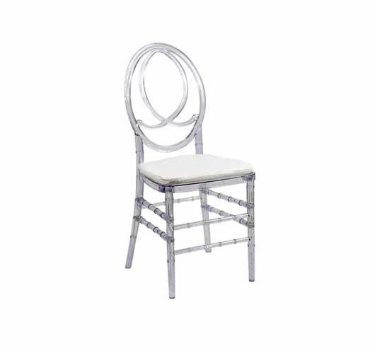Clear Phoenix Chair with Leather Cushion