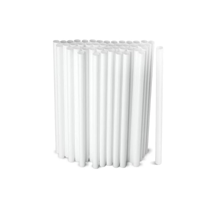 White Individually Wrapped Smoothie Straws 12mm (100’s)
