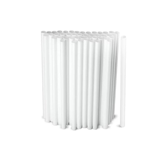 White Individually Wrapped Smoothie Straws 12mm (100’s)