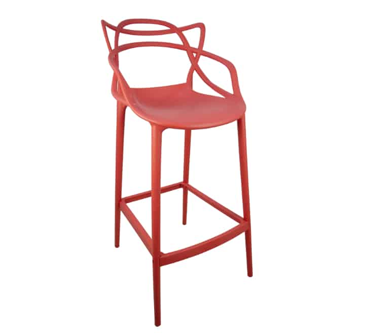 Web Cocktail Bar Stool -  Red