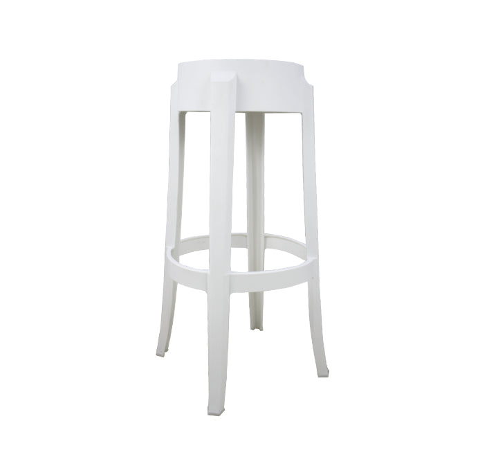 Hard Plastic Bar Stool - White