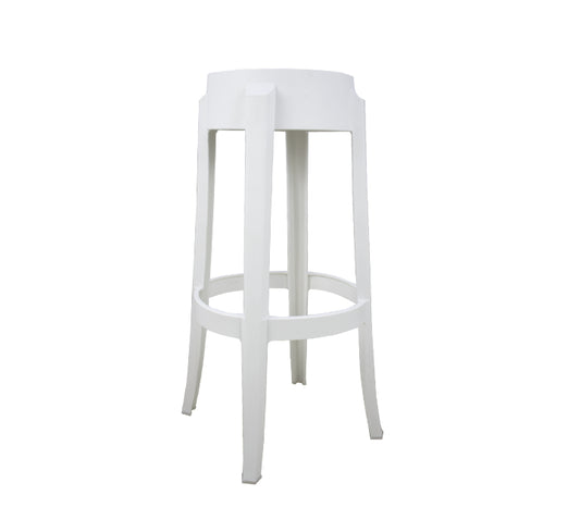 Hard Plastic Bar Stool - White