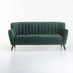 Paera Velvet 3 Seater Couch - Green