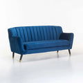 Paera Velvet 3 Seater Couch - Navy