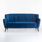 Paera Velvet 3 Seater Couch - Navy