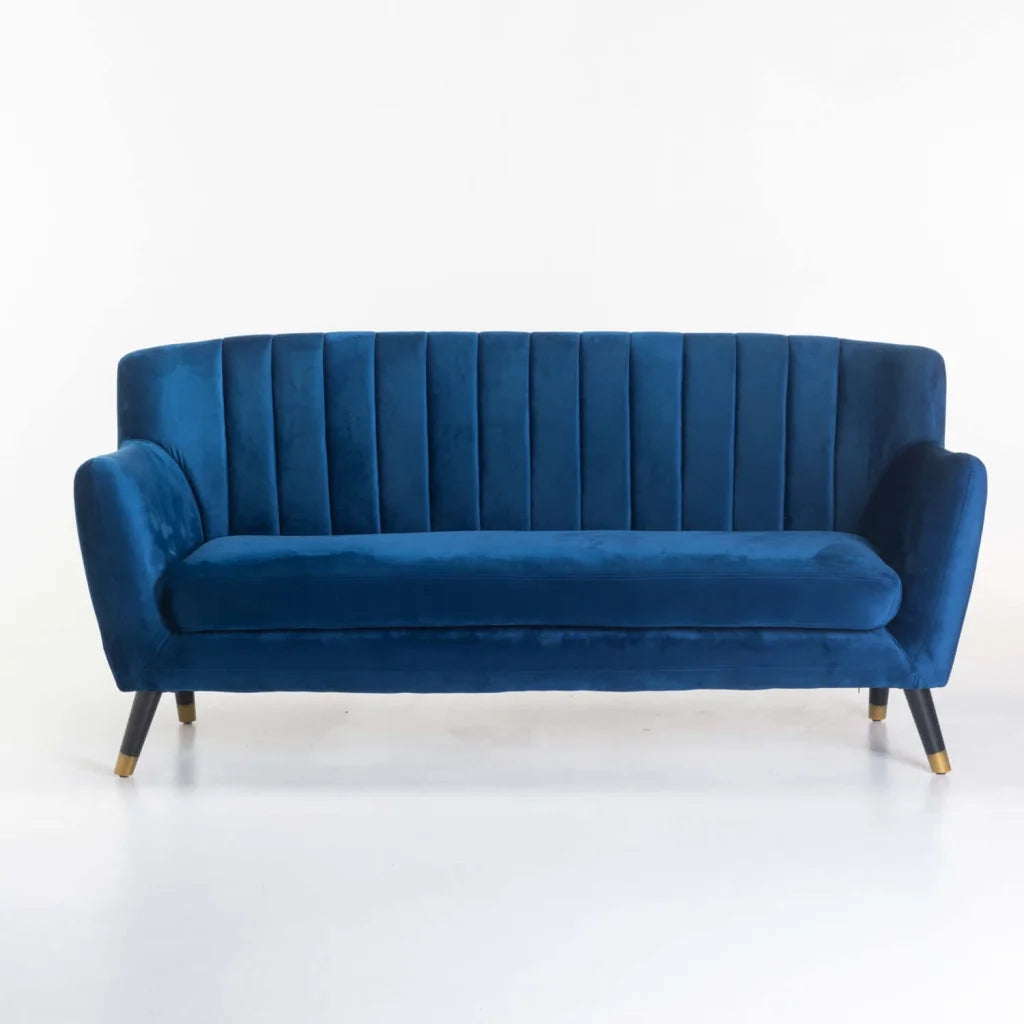 Paera Velvet 3 Seater Couch - Navy