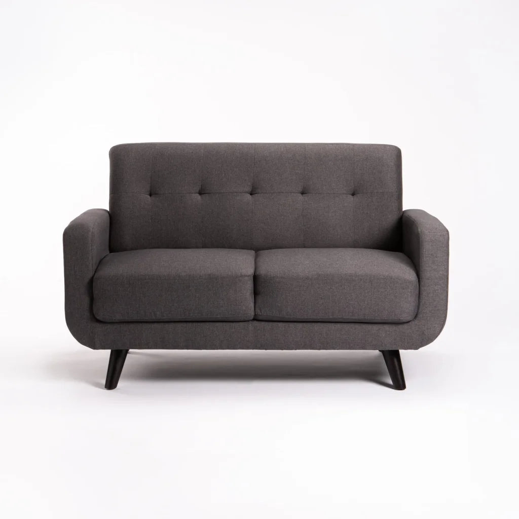 Pejane Fabric 2 Seater Couch - Grey / Dark Leg