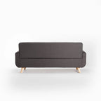 Pejane Fabric 3 Seater Couch - Grey / Nat Leg