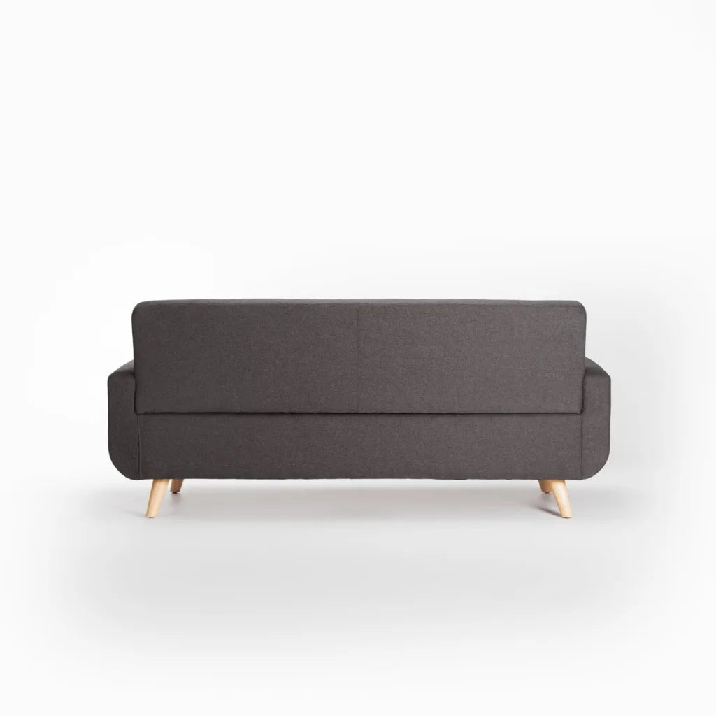 Pejane Fabric 3 Seater Couch - Grey / Nat Leg