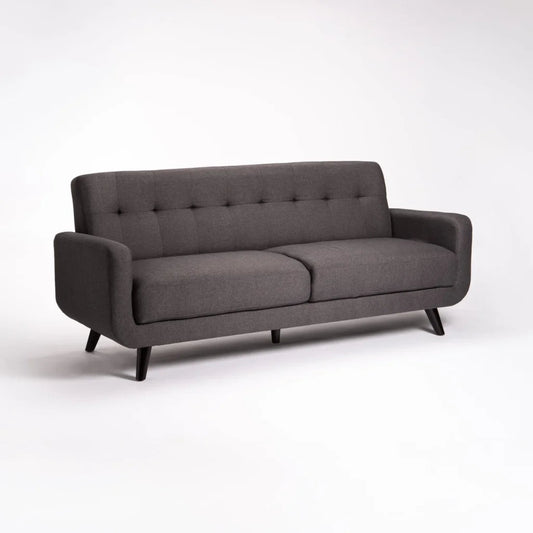 Pejane Fabric 3 Seater Couch - Grey / Dark Leg