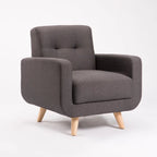 Pejane Fabric Armchair - Grey / Nat Leg