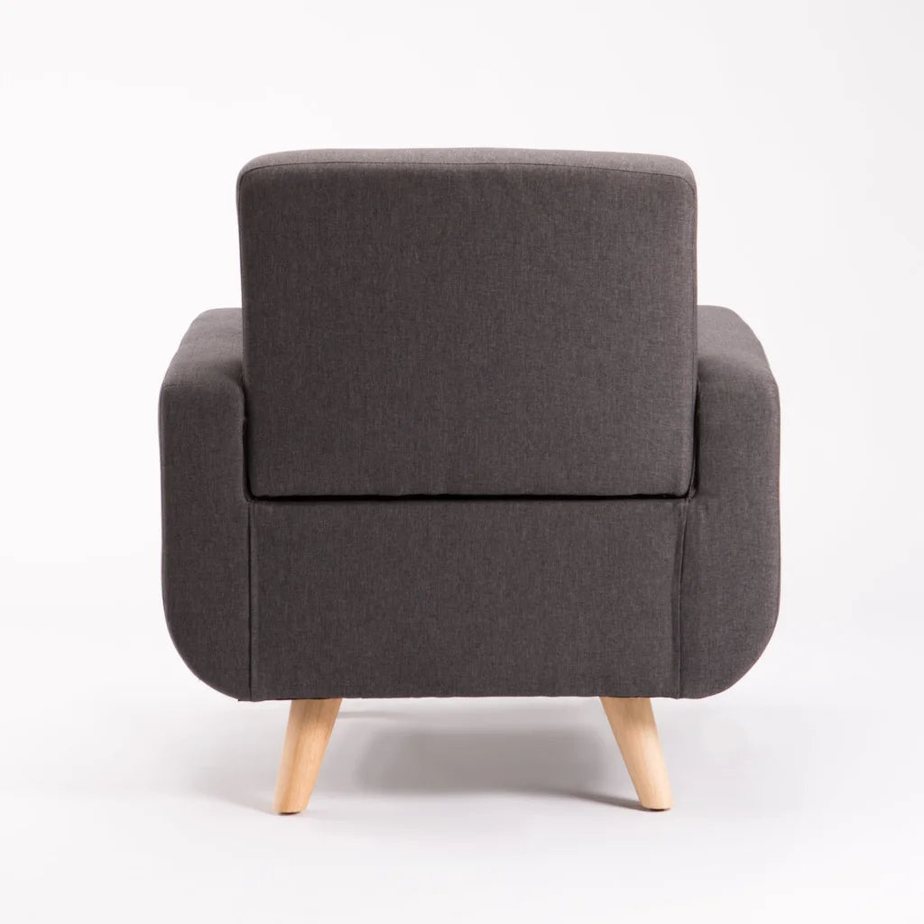 Pejane Fabric Armchair - Grey / Nat Leg