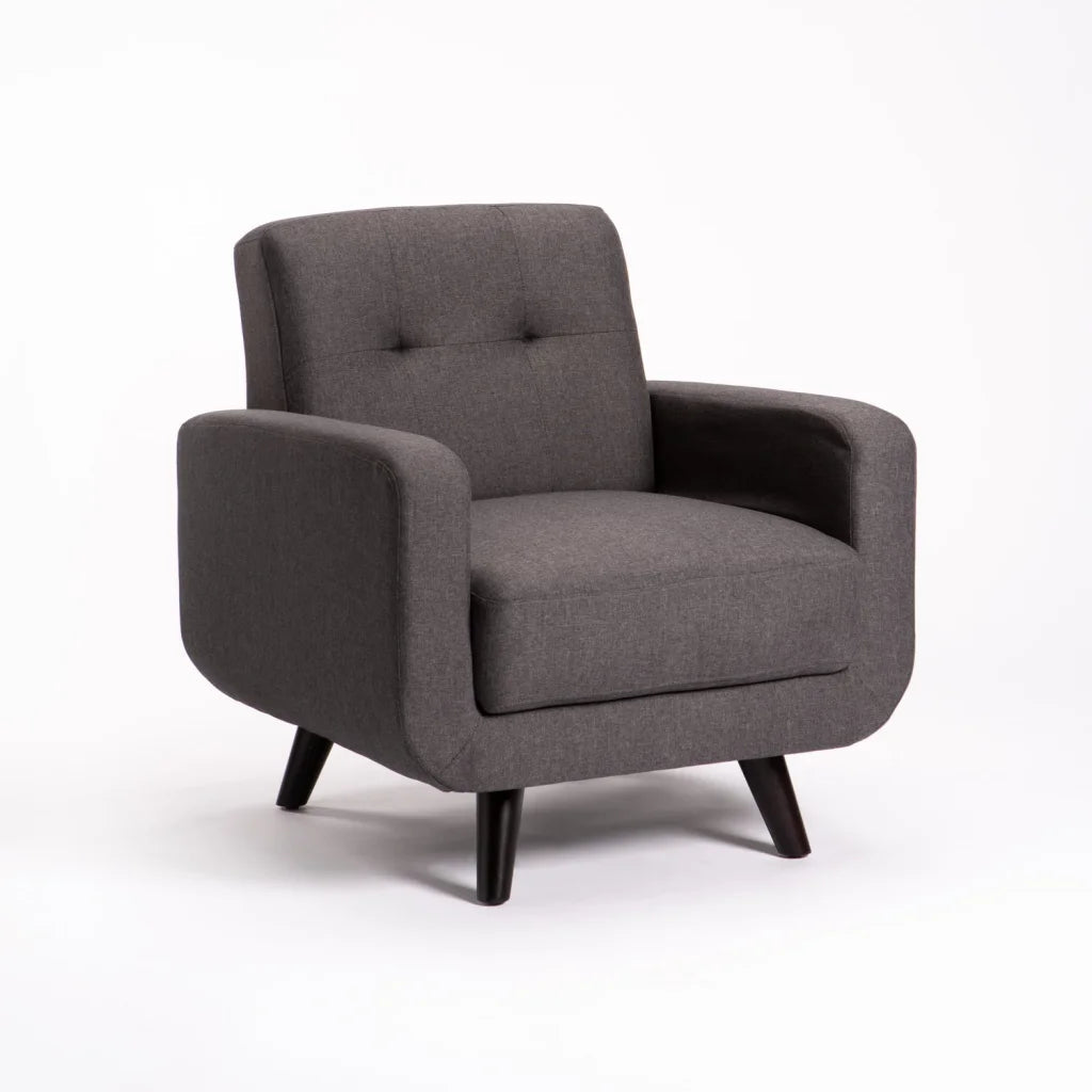Pejane Fabric Armchair - Grey / Dark Leg