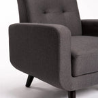 Pejane Fabric Armchair - Grey / Dark Leg