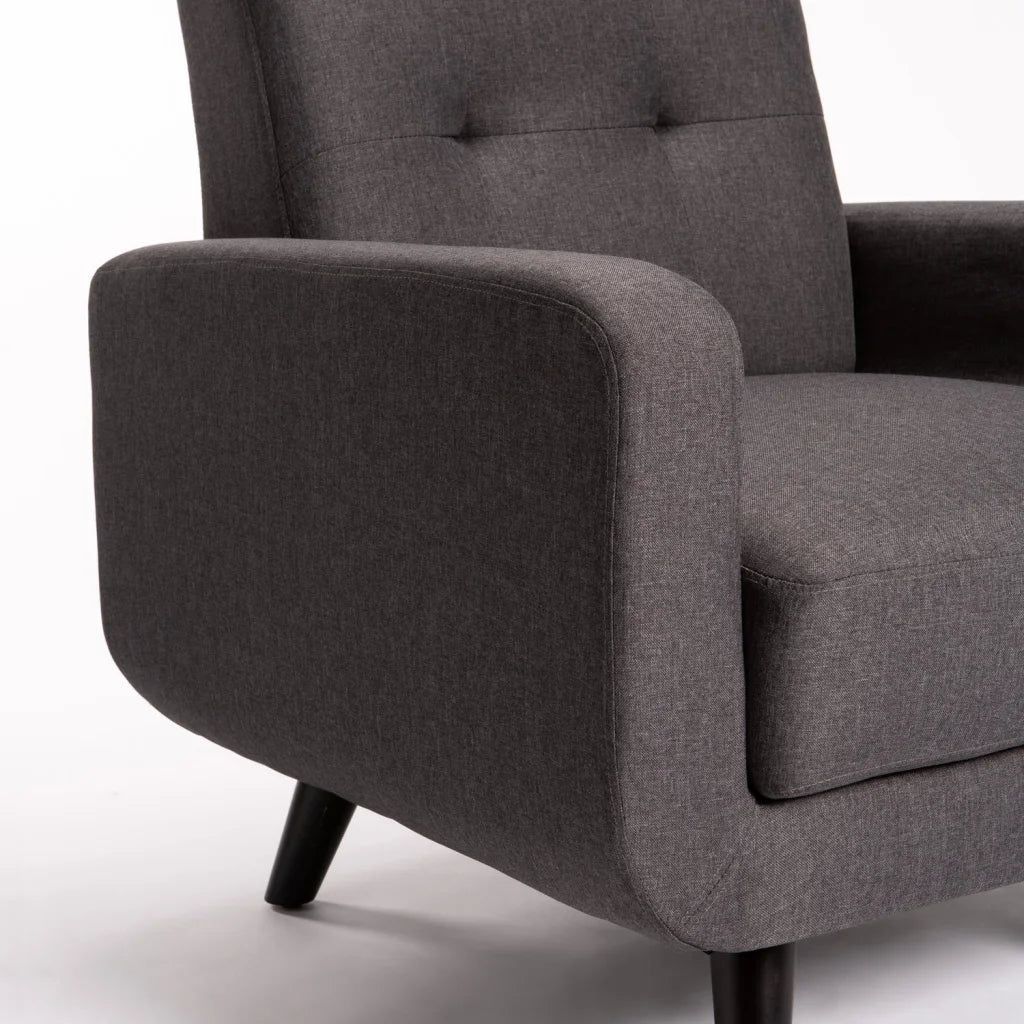 Pejane Fabric Armchair - Grey / Dark Leg