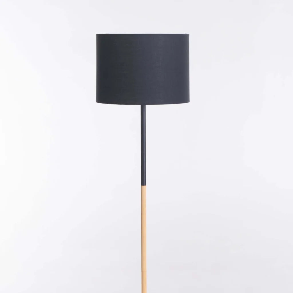 Poroki Black+Wood - Black Fabric Shade 150cm H