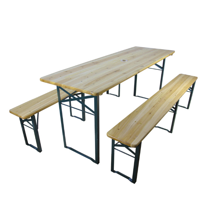 Wooden Table and Bench Set