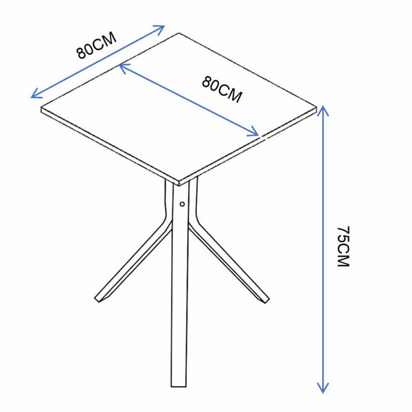 Journee  80x80cm Dining Table - Ebony