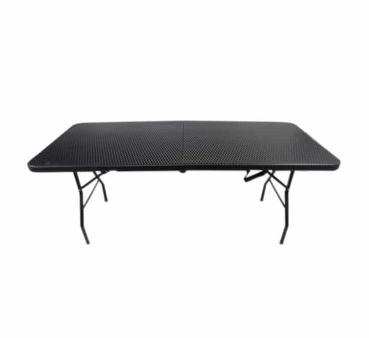 Rattan folding table black 1.8m