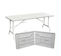 Plastic Folding Table White Rattan Pattern 1.8m(6ft)