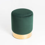 Raikie Velvel Ottoman - Green