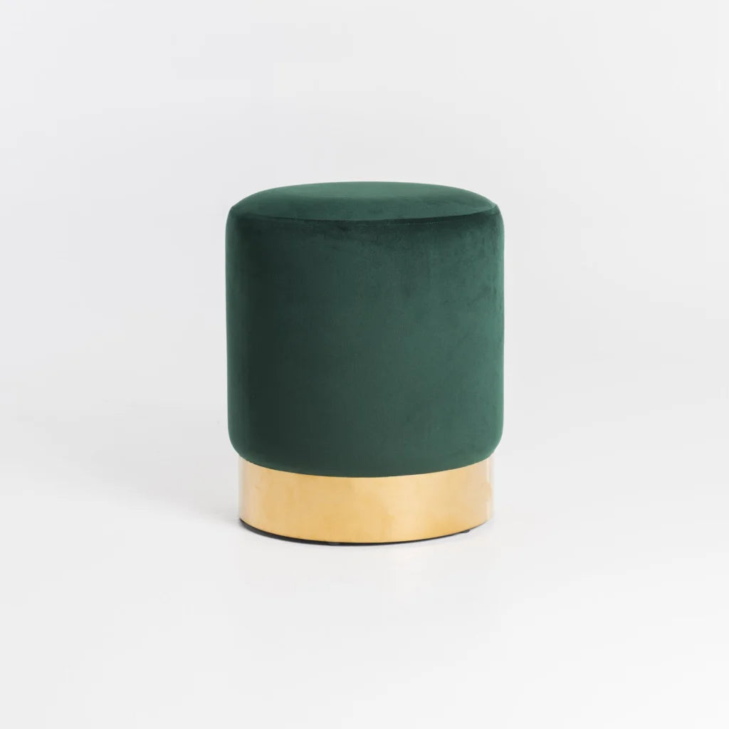 Raikie Velvel Ottoman - Green