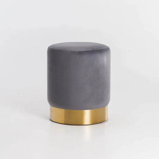 Raikie Velvel Ottoman - Grey
