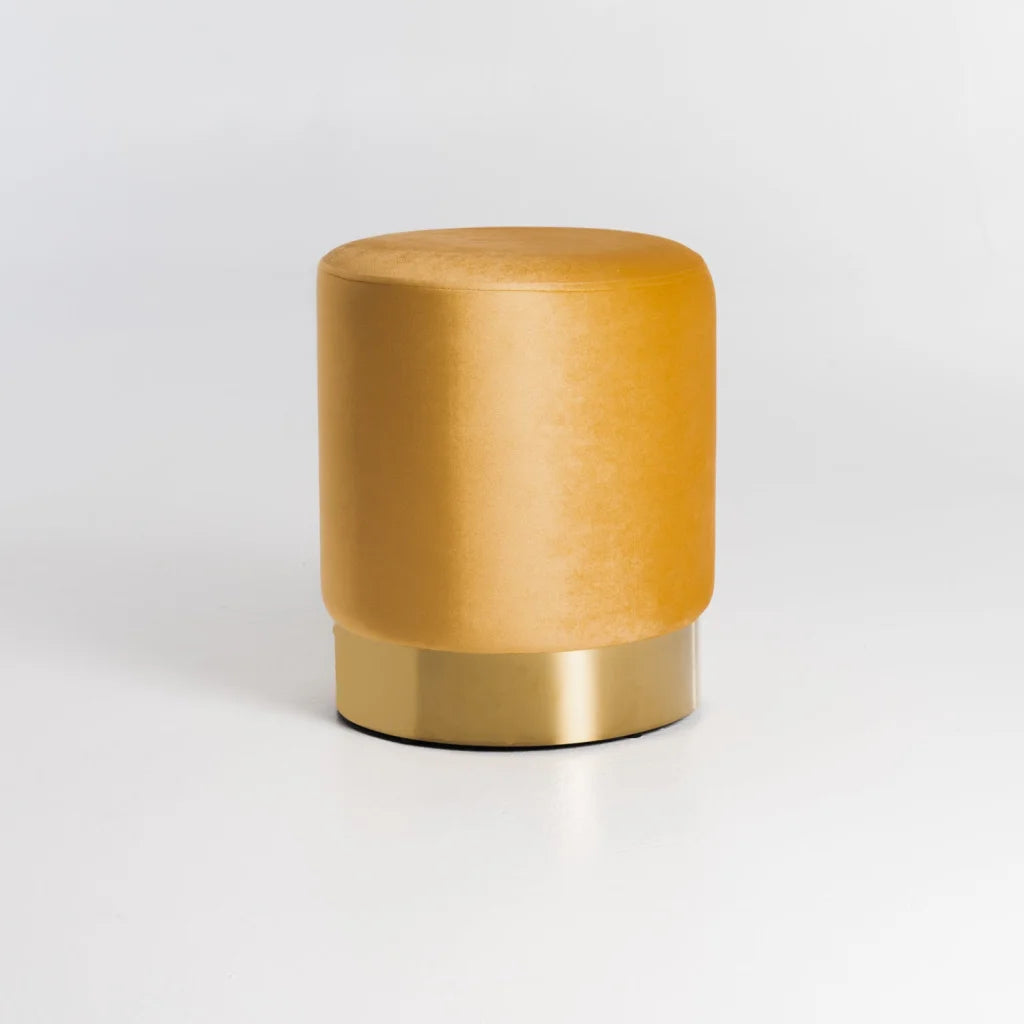 Raikie Velvel Ottoman - Mustard