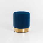 Raikie Velvel Ottoman - Navy