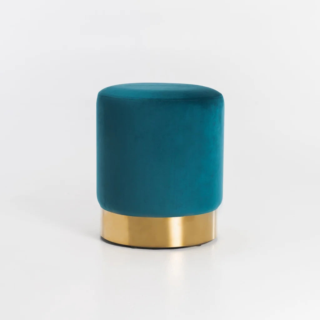 Raikie Velvel Ottoman - Teal