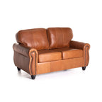 Revue Genuine Leather 2 Seater Couch - Pecan