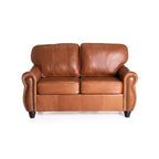 Revue Genuine Leather 2 Seater Couch - Pecan