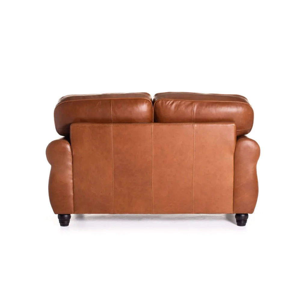 Revue Genuine Leather 2 Seater Couch - Pecan