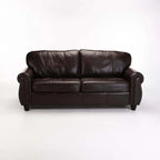 Revue Genuine Leather 3 Seater Couch - Oxblood