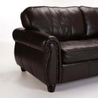 Revue Genuine Leather 3 Seater Couch - Oxblood