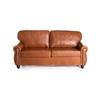 Revue Genuine Leather 3 Seater Couch - Pecan