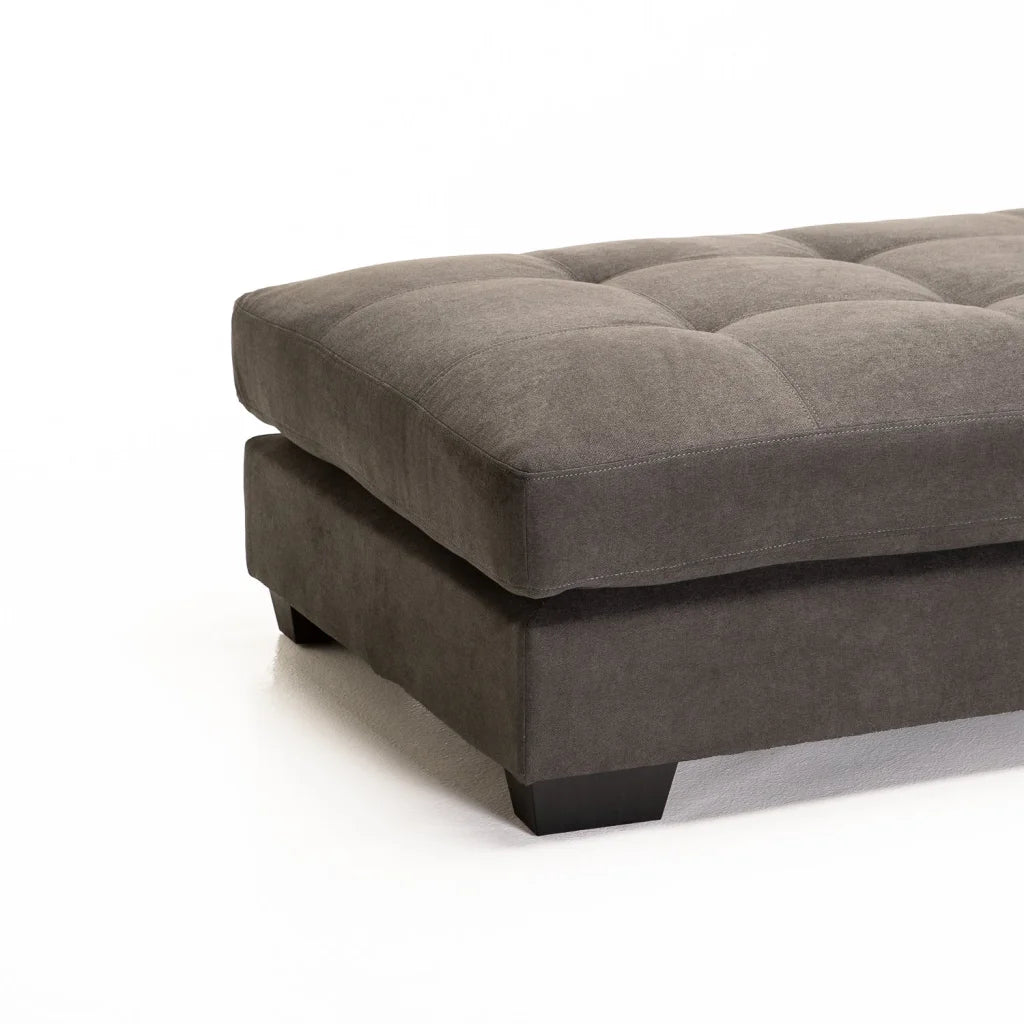 Rupene Fabric Ottoman - Grey