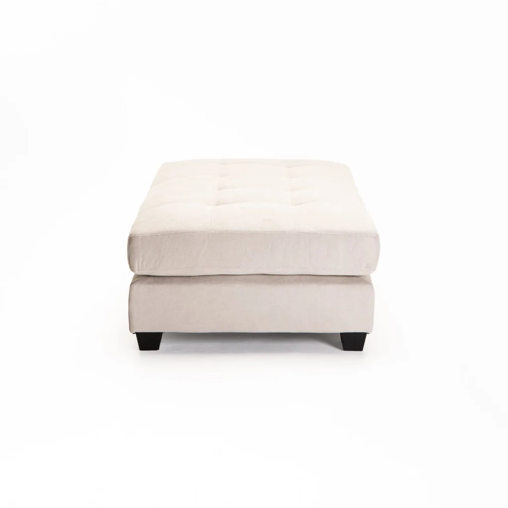 Rupene Fabric Ottoman - Platinum