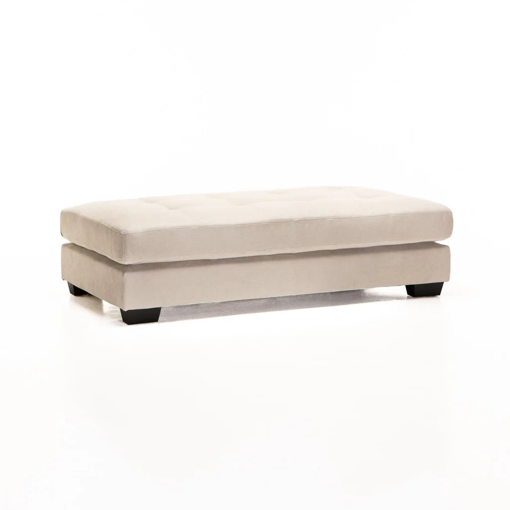 Rupene Fabric Ottoman - Platinum