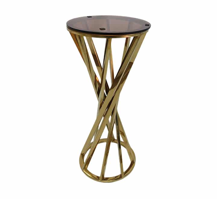 Glass top side table gold (Large)