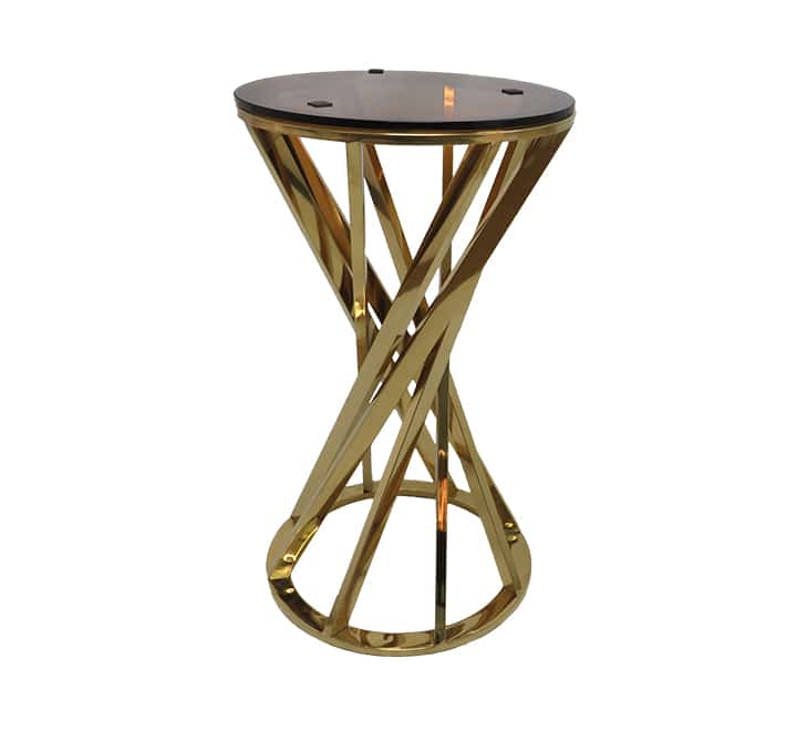 Glass top side table gold (Small)