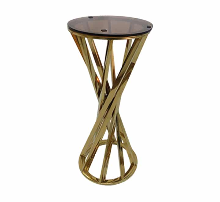 Glass top side table gold (Medium)