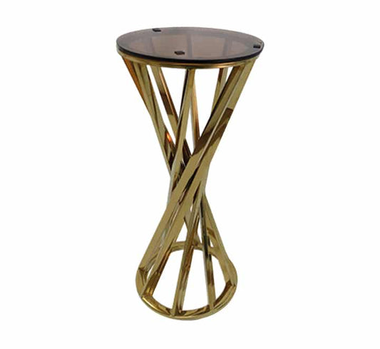 Glass top side table gold (Medium)
