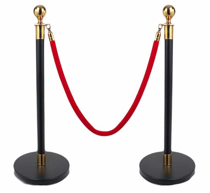 Round Top Stanchion Pole Black/Gold