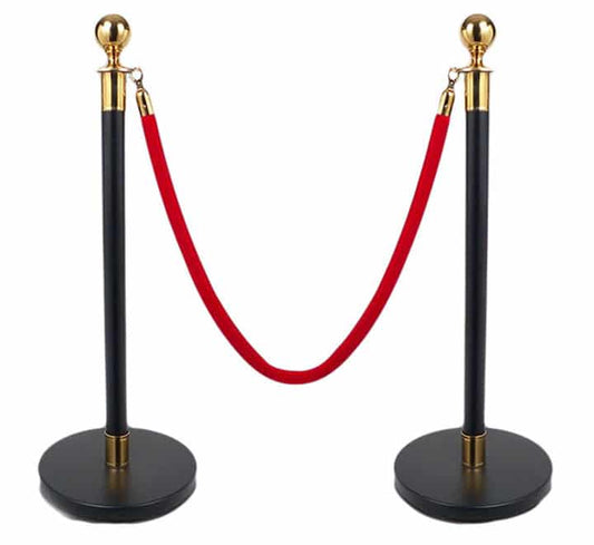 Round Top Stanchion Pole Black/Gold