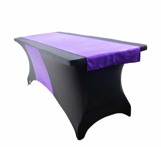 Fancy Black Tablecloth with Matching Runner