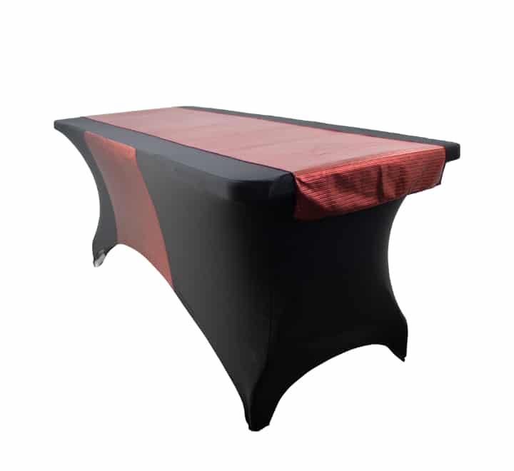 Fancy Black Tablecloth with Matching Runner