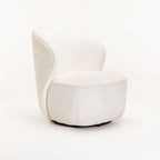Saanvi Fabric Swivel Chair - Cream